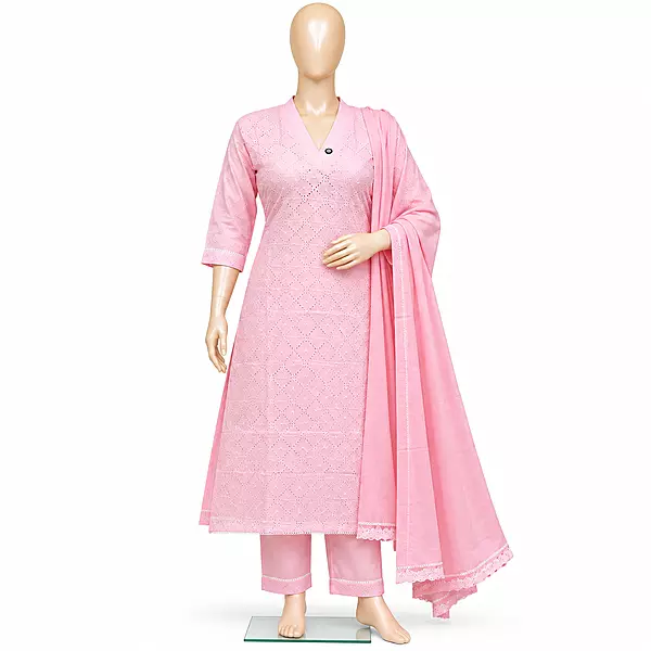 25iE Pink Cotton Churidar Set