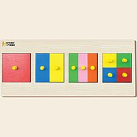 Wooden Square Fraction Board Puzzle