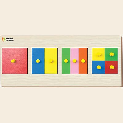 Wooden Square Fraction Board Puzzle