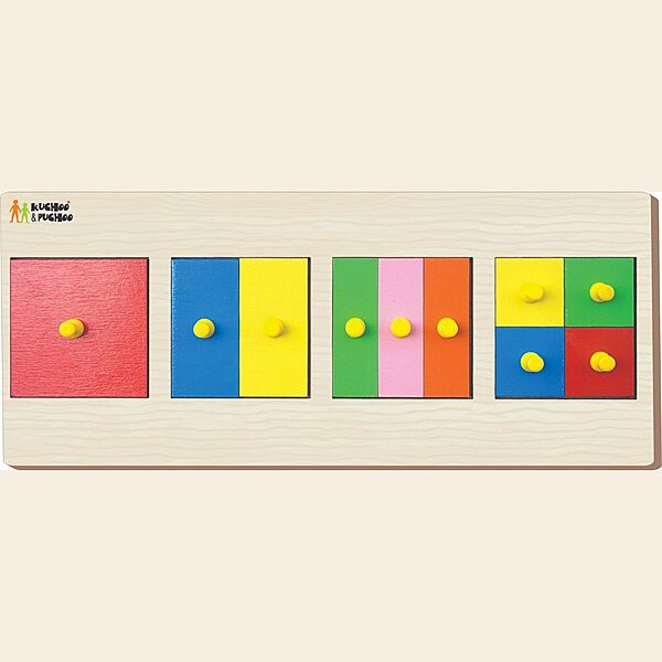 Wooden Square Fraction Board Puzzle