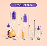Silicone Baby Bottle Cleaning Brush Kit with Storage Holder Silicone Baby Bottle Cleaning Brush Kit with Storage Holder
