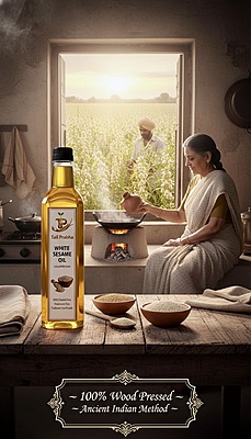 White Seasame Oil (Cold & Wood Pressed)