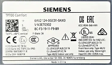 Siemens-SIMATIC-HMI-TP700-Comfort-Panel-6AV2124-0GC01-0AX0