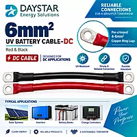 6mm² Red & Black UV Battery Cable-DC
