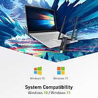 WiFi 6 USB 3.0 WiFi Adapter for PC, AX5400M 802.11AX, Tri-Band, Dual 5dBi Antennas, EDUP Wireless USB WiFi Dongle Network Adapter for PC Laptop, Only Compatible with Windows 11/10