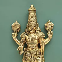 Brass Tirupati Balaji Venkateshwara Idol - 19 inch Height | Revered Brass Idol of Tirupati Balaji Venkateshwara for Spiritual Worship