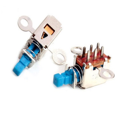 Blue Knob 6-Pin On-Off Switch – 5A Rated, Standard Size, with Round Small Screw Terminal for Reliable Circuit Control