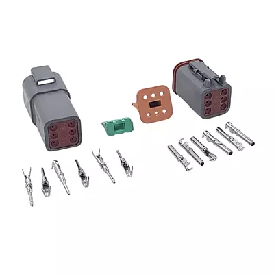 6 Pin DEUTSCH DT Waterproof Automotive Male/Female Connector Housing Cable Mount – IP Rated, RoHS & CE Approved