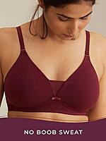 Nykaa Breathe Cotton Triangle Cup Padded Non Wired T-Shirt Bra NYB003