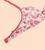 Enamor Medium Coverage, Wirefree Perfect Plunge Women T-Shirt Lightly Padded Printed Bra - F023