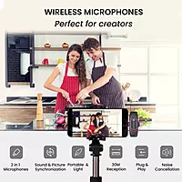 Portronics Vlogmate Dual Mic Omnidirectional Wireless Microphone Portronics Vlogmate Dual Mic Omnidirectional Wireless Microphone