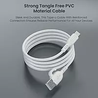 Portronics Konnect Core 3 USB-A to Micro Fast Charging Cable – 3.0A Max Output, Inbuilt Cable Management Hook | Fast Data Sync | White
