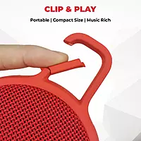 Lapcare Go Beat LBS‑040: 5 W RMS Bluetooth hook speaker with IPX6 water-resistant design, up to 4 hr playback, built-in mic for hands-free calling, compact portable build.