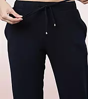 Enamor Essentials Printed Tapered Lounge Pants With Self Fabric Drawstring With Metal Ends E048