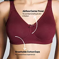 Nykd By Nykaa No Sweat Breast Separating Breathe Cotton Non Padded Non Wired Bra - NYB105