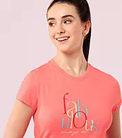 Enamor Essentials Womens E147-Short Sleeve Crew Neck Slim Fit Stretch Cotton Tee