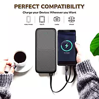 Lapcare Bolt LPB‑012: 10,000 mAh power bank with 12 W fast charging, dual USB‑A + Type‑C ports, LED indicator & smart safety protections.