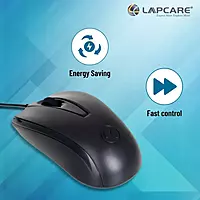 Lapcare L‑70+ USB Mouse – 1200 DPI, Ergonomic, 3D Optical Tracking, Plug-and-Play