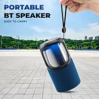 Lapcare Go Beat LBS‑400: 10 W Bluetooth speaker with RGB lamp light, dual‑driver stereo sound, 10‑hour playback, built‑in mic for hands‑free calls, compact design, 1‑yr warranty.