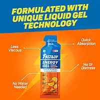FAST&UP ENERGY GEL-CAFFEINATED-ORANGE BLAST 6 GEL PACKS