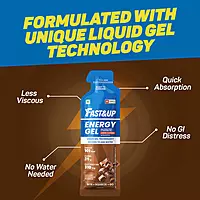 FAST&UP ENERGY GEL-CAFFEINATED - CHOCOLATE BOURBON 6 GEL PACKS