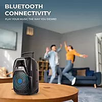 lapcare LAPSONIC IV LTS‑612: 40 W stereo party speaker with wired mic, Bluetooth/AUX/FM/USB support, LED lights & remote control—perfect for events