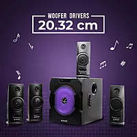 Lapcare Audi 24 LHT-060 offers 100W output, RGB lighting, AUX/USB/FM input, Bluetooth, and remote control. Enjoy immersive cine-style sound.