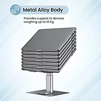 Portronics Twister Laptop Stand, Adjustable Height & Angle,10 KG Capacity (Grey) Portronics Twister Laptop Stand, Adjustable Height & Angle,10 KG Capacity (Grey)