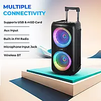 lapcare LAPSONIC III LPS‑333: 50 W powerful stereo with wireless mic, Bluetooth/Mic/USB/TF/FM support, LED lighting & remote control—ideal for parties