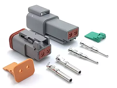 Deutsch DT Series DT04-2P – DT Series – 2 Pin Complete Connector Kit – IP Rated, RoHS & CE Approved