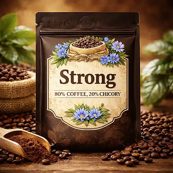 Strong : 80% Coffee, 20% Chicory