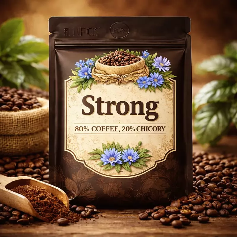 Strong : 80% Coffee, 20% Chicory