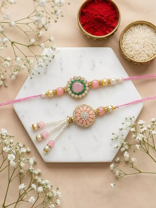 Pink Blossom Bhaiya Bhabhi Rakhi