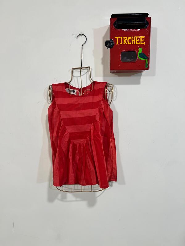 Priya's Triangle-Yoke Top - Red Stripes