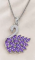 Crystal Swan Pendant Necklace in Gold and Silver-Tone Variants