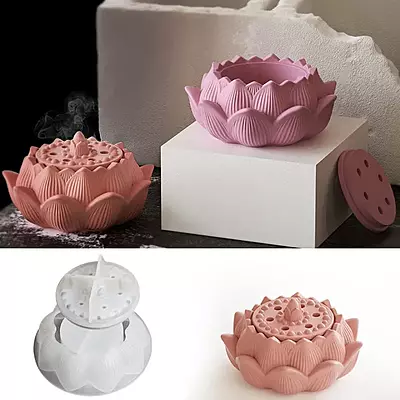 Silicon Mold Candle Concrete Holder Lotus Shape Jar Silicon Mold Candle Concrete Holder Lotus Shape Jar