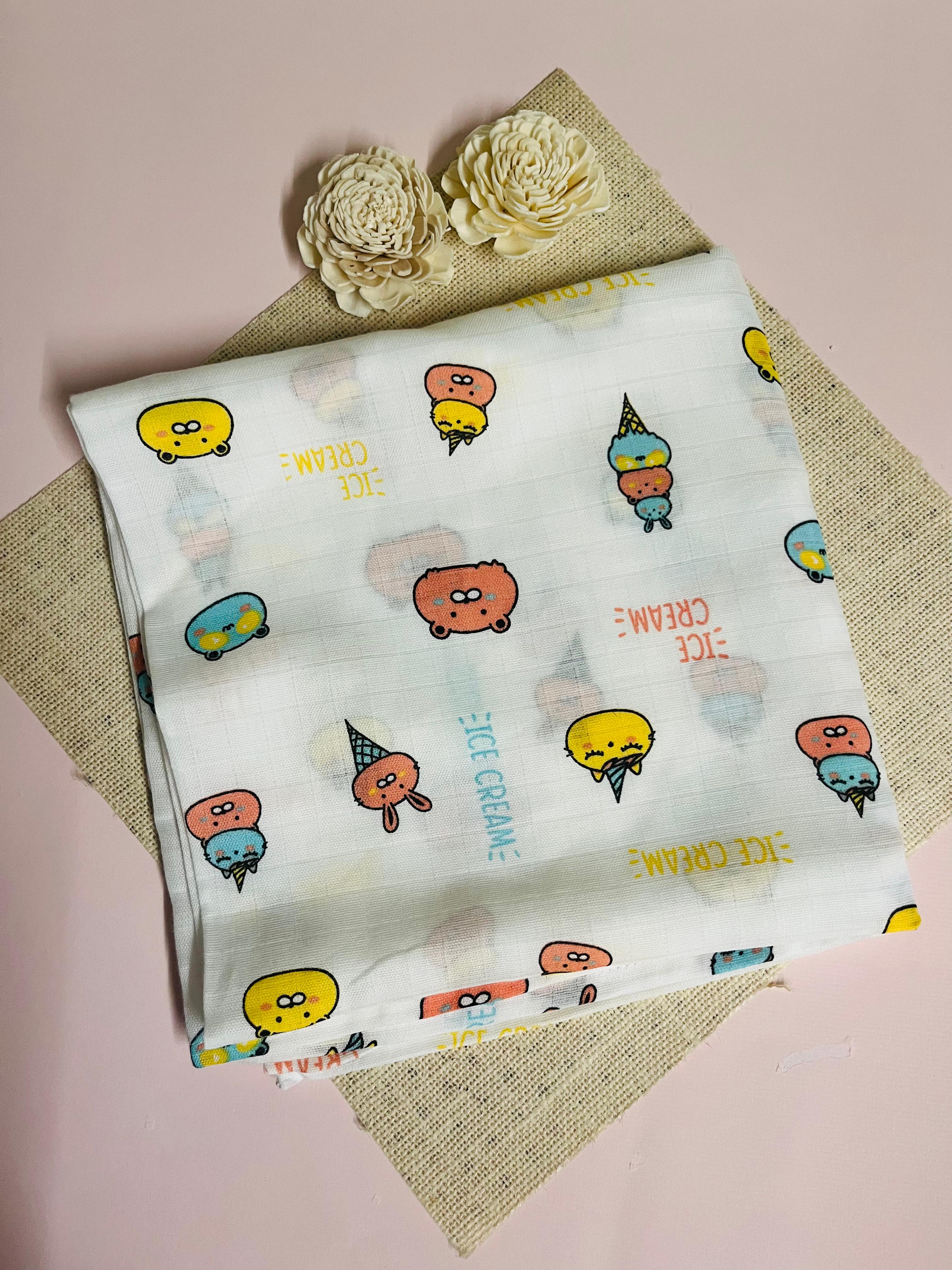 Muslin Swaddle Wrap - Assorted design (100*100cm)