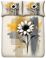 Sun Flower 7D Digital Print Bedsheet Soft, Stylish & Premium Quality Bed Sheet King-225 x 250 CM)