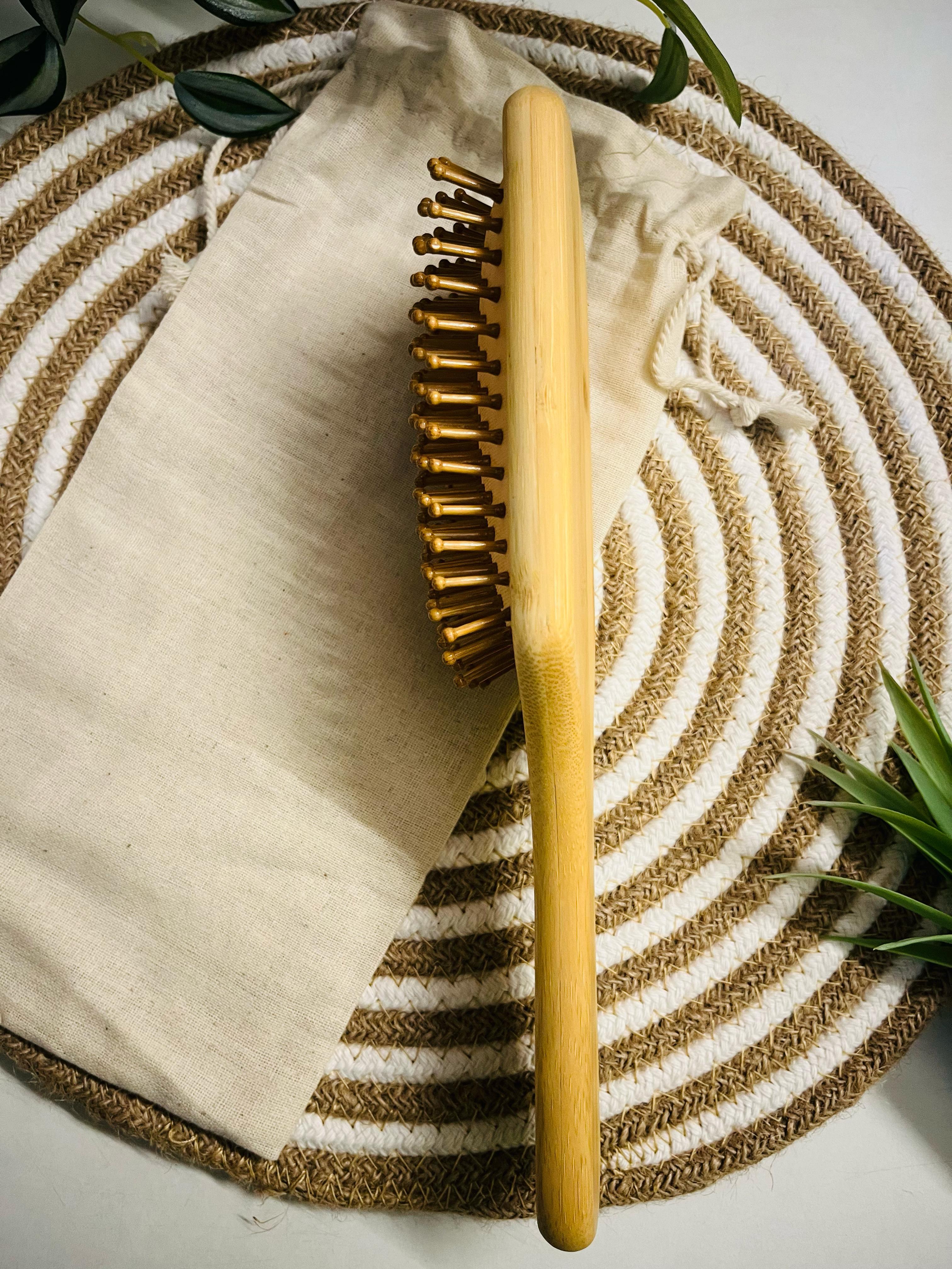 Adult Paddle Brush -With Reusable Cotton Pouch Pack of 1