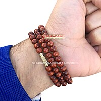 6mm Red Sandalwood (Lal Chandan) Mala for Neck & Wrist