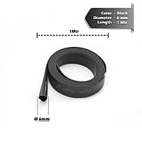 Heat Shrink Wrapping Tube 6mm Repair Mobile Phone Charger Cables, Head Set Wires, Electrical Cables Meter (Black) Heat Shrink Wrapping Tube 6mm Repair Mobile Phone Charger Cables, Head Set Wires, Electrical Cables Meter (Black)