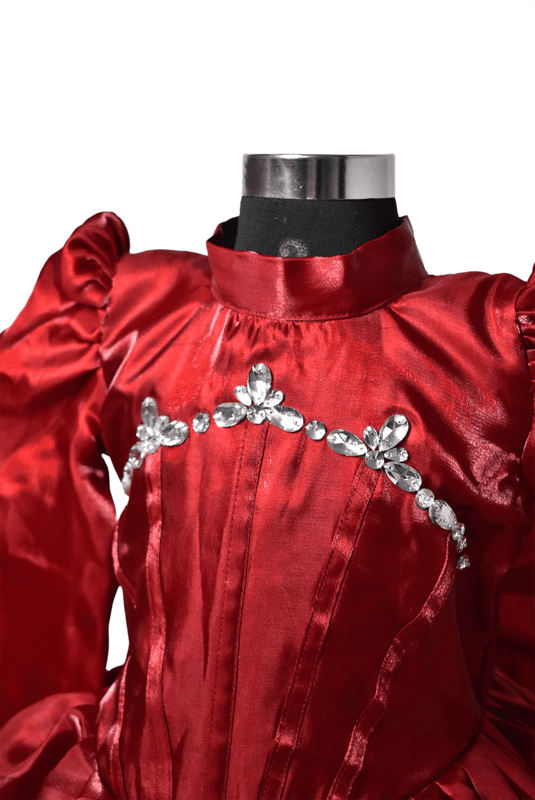 Royal Crimson Satin Princess Gown