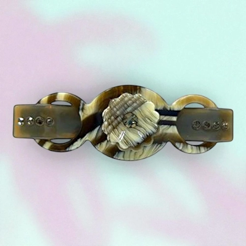 Elegant Flower & Stone Hair Barrette