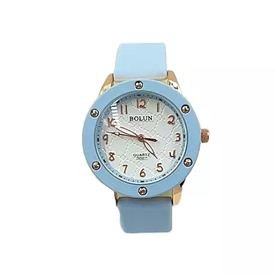 Sky Blue Minimalist Bolun Analog Watch - Soft Silicone Strap
