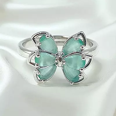 Elegant Butterfly Ring | Adjustable Silver-Plated Statement Jewelry