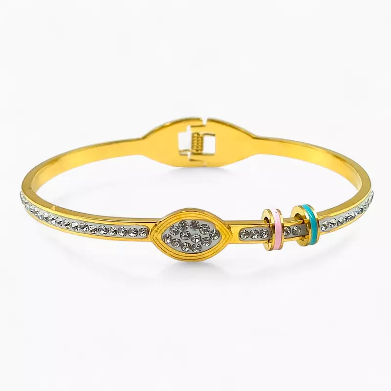 Stylish Oval Motif Bangle Bracelet