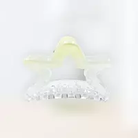 Chic Starfish Clear & Buttermilk Yellow Hair Claw Clip - Medium Size