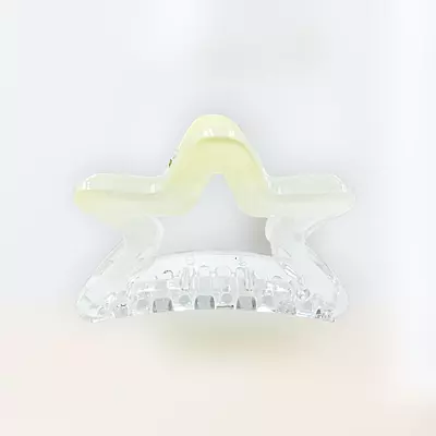 Chic Starfish Clear & Buttermilk Yellow Hair Claw Clip - Medium Size