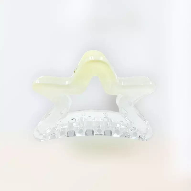 Chic Starfish Clear & Buttermilk Yellow Hair Claw Clip - Medium Size
