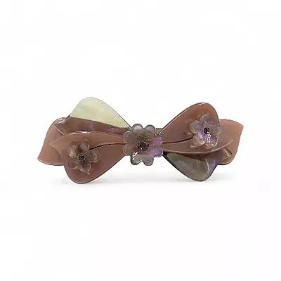 Elegant Dusty Rose Bow Hair Barrette Clip for Women